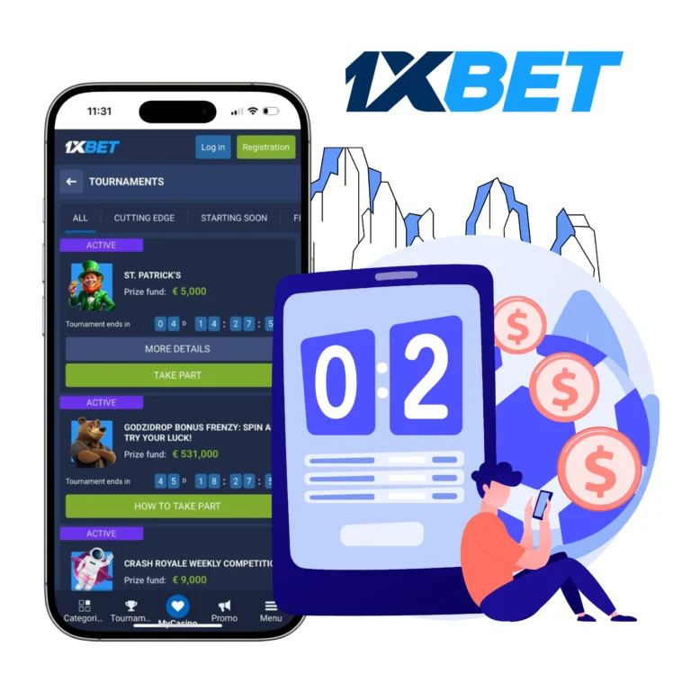 1xBet App下载安装界面，展示安卓iOS设备操作流程。